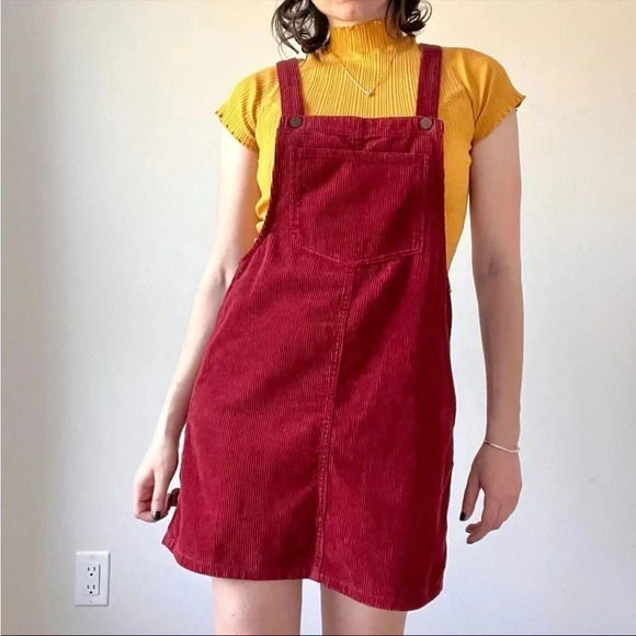 Blue Spice corduroy jumper dress size small maroon red - Picture 1 of 9